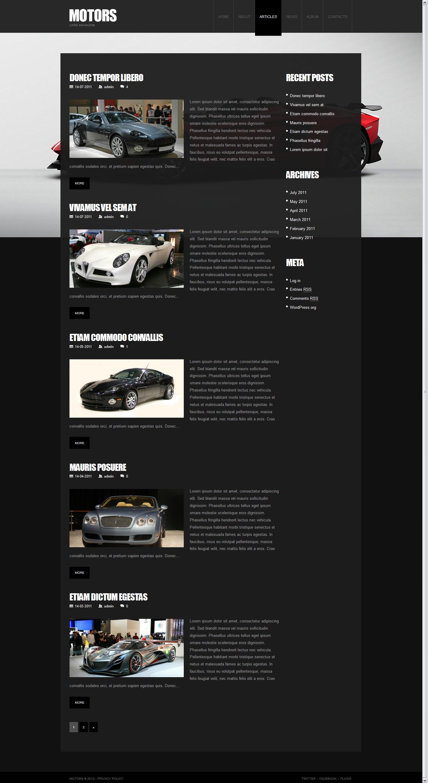 汽车网站 网页设计 国外 跑车
