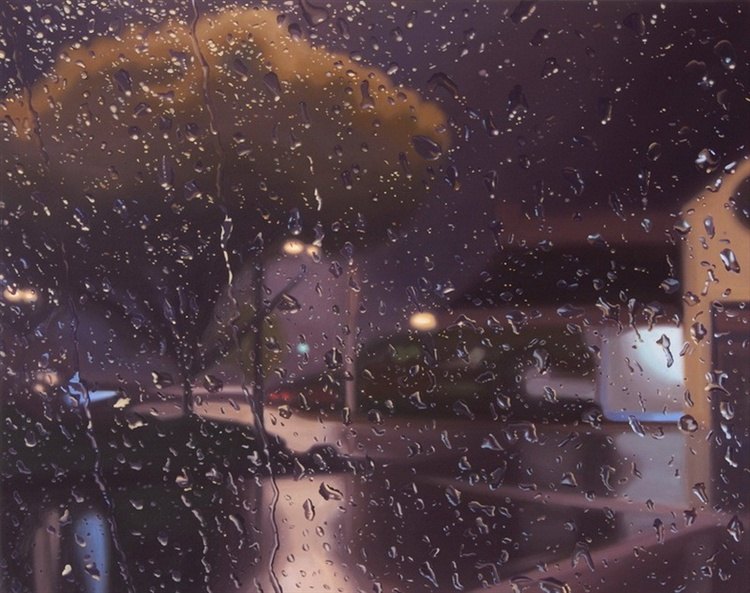 下雨的街道-美国超写实画家gregory thielker作品