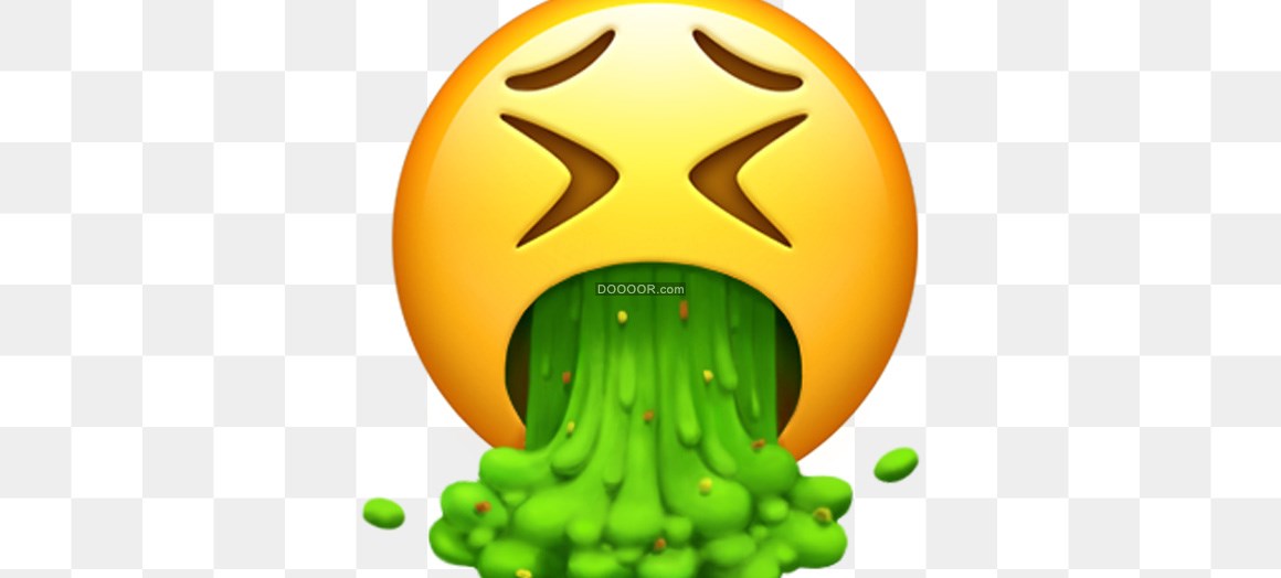 创意设计一个呕吐的emoji表情透明png素材
