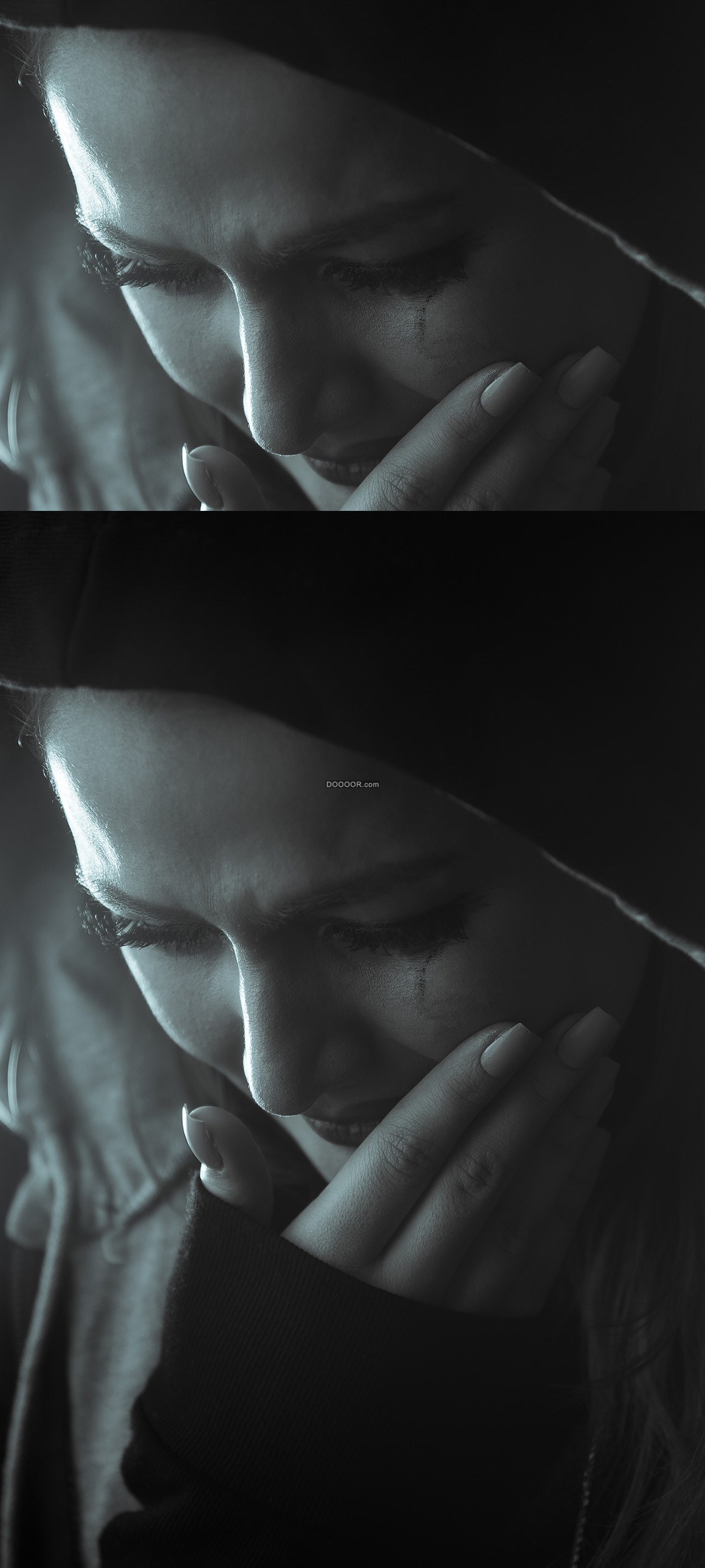 一位女孩表情伤心面带着泪水人物素材设计