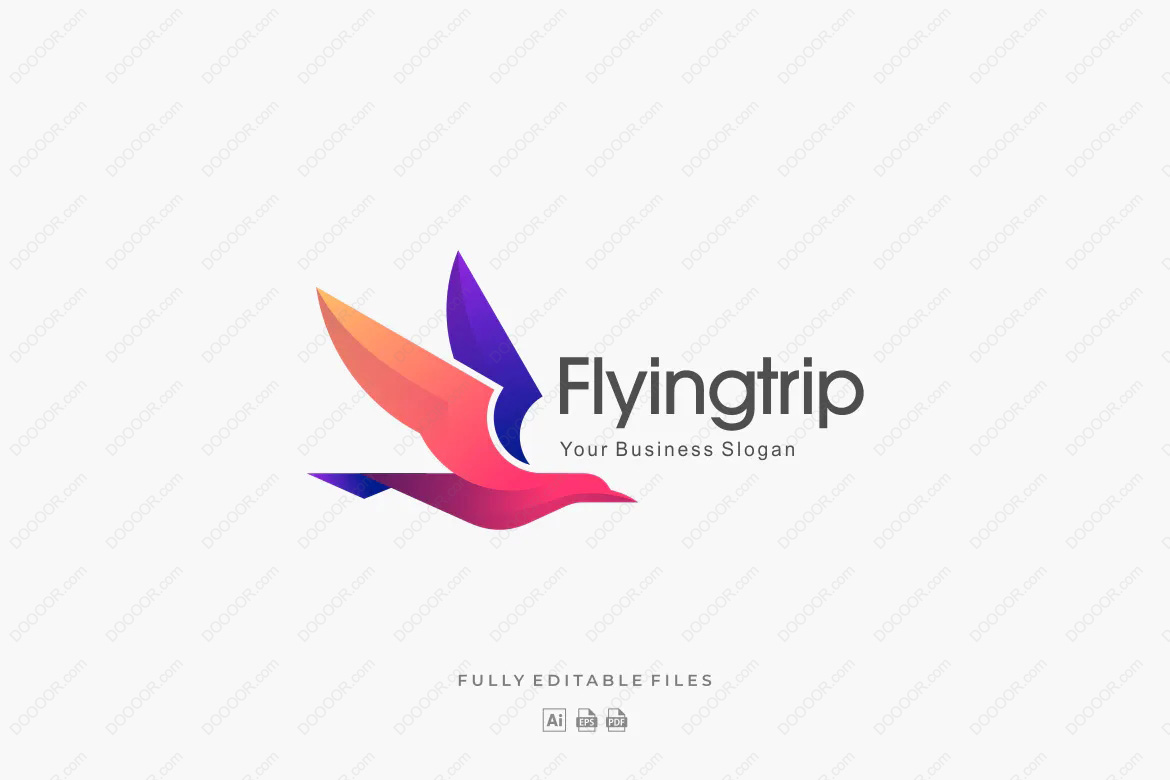 飞翔旅程商业标语动物logo模板矢量ai&eps素材