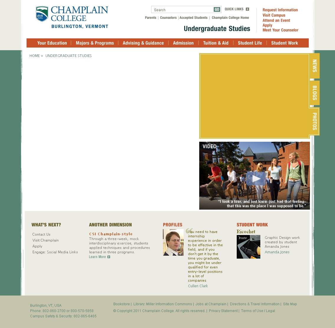 Undergraduate Studies   Champlain College   Champl.jpg