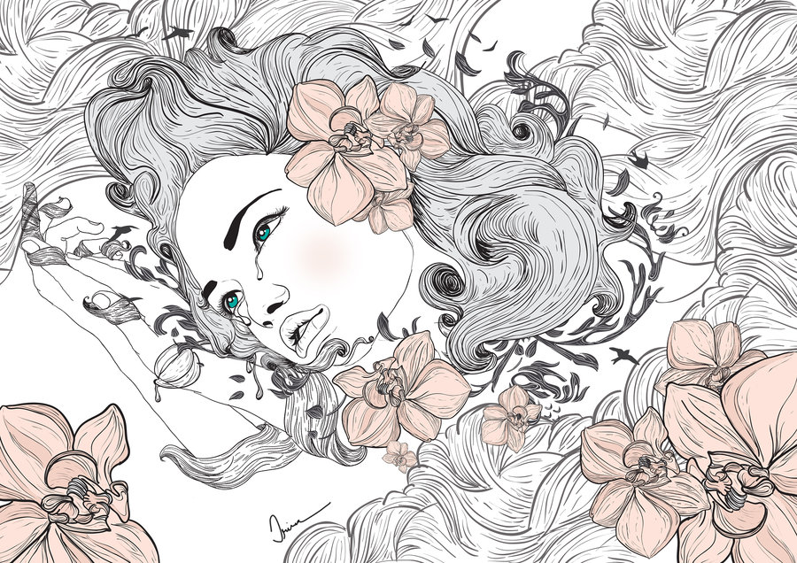 国外精致线描美女插画设计欣赏组图