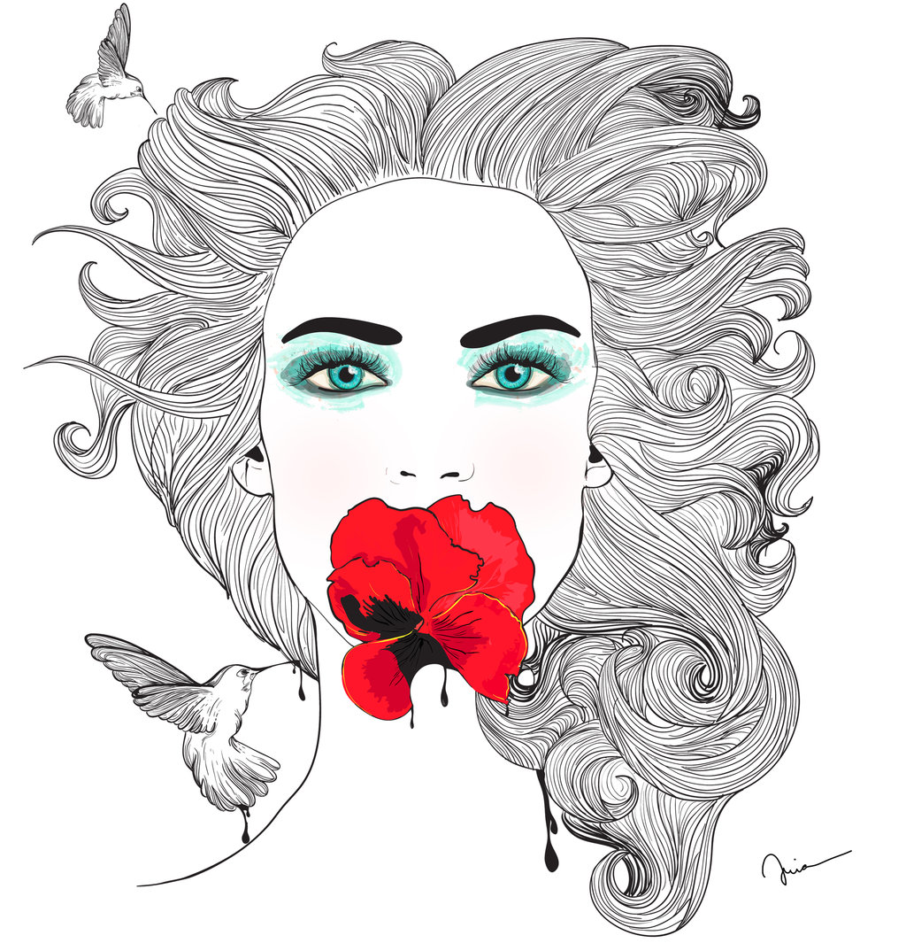 国外精致线描美女插画设计欣赏组图