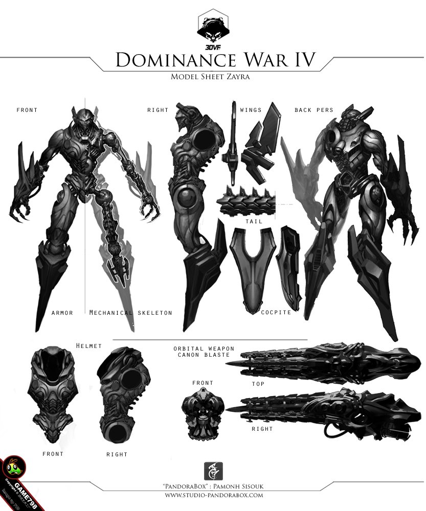 DOMINANCI WAR角色设定手绘机械战争概念插画欣赏