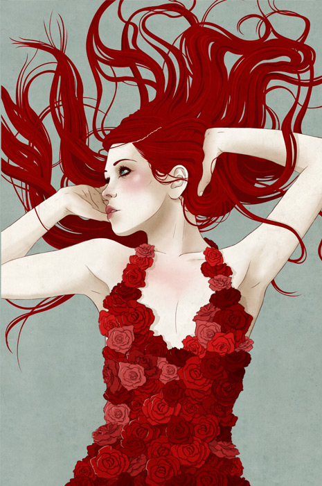 美国插画师stuntkid美女线条插画欣赏