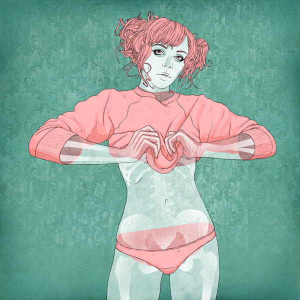 美国插画师stuntkid美女线条插画欣赏