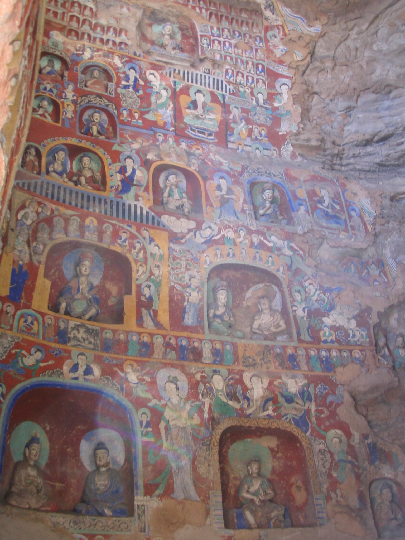 Northern Wei wall murals and painted figurines from the Yungang Grottoes, dated 5th to 6th centuries ...