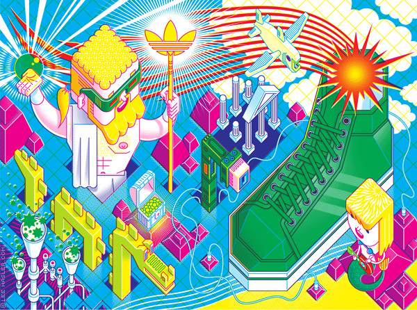 Lee Hasler的卡通风格2D二维仿三维彩色插画欣赏31P