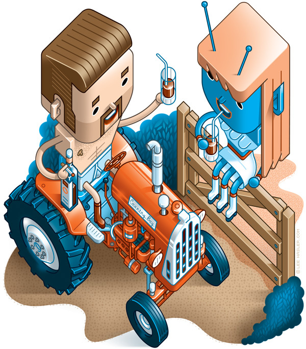 Lee Hasler的卡通风格2D二维仿三维彩色插画欣赏31P