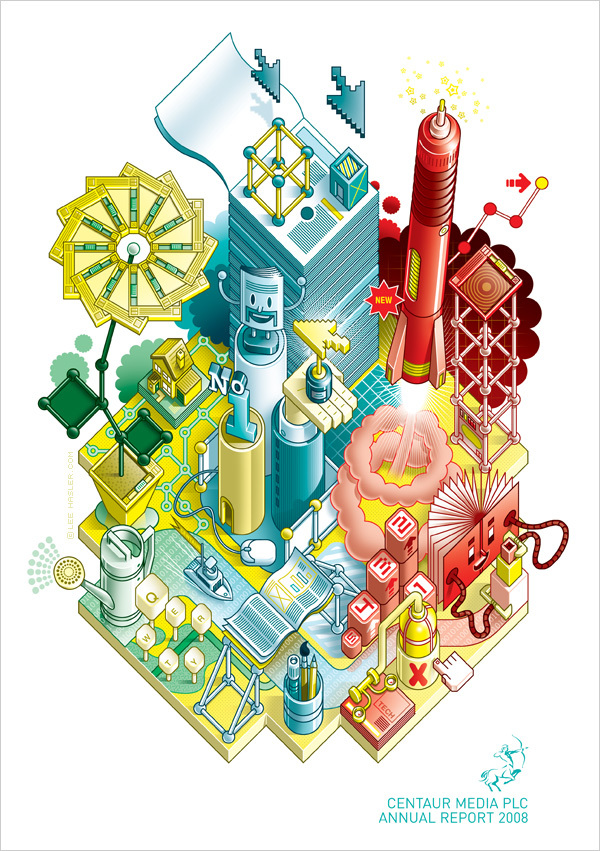 Lee Hasler的卡通风格2D二维仿三维彩色插画欣赏31P