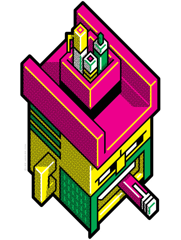 Lee Hasler的卡通风格2D二维仿三维彩色插画欣赏31P