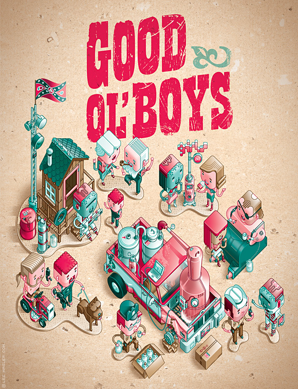 Lee Hasler 2D 2D cartoon style Faux three-dimensional color illustration 31P 