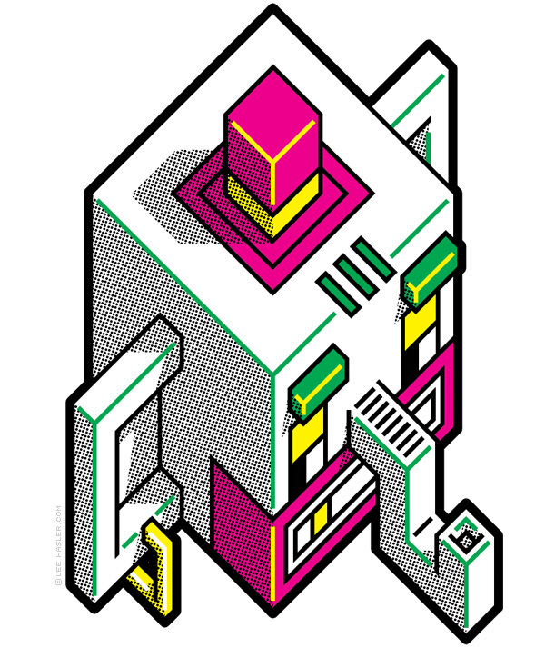 Lee Hasler 2D 2D cartoon style Faux three-dimensional color illustration 31P 