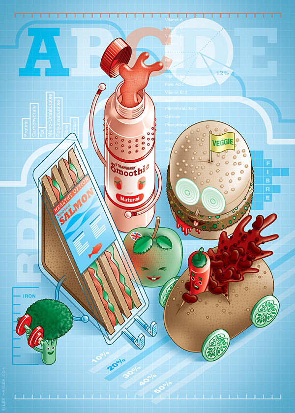 Lee Hasler 2D 2D cartoon style Faux three-dimensional color illustration 31P 