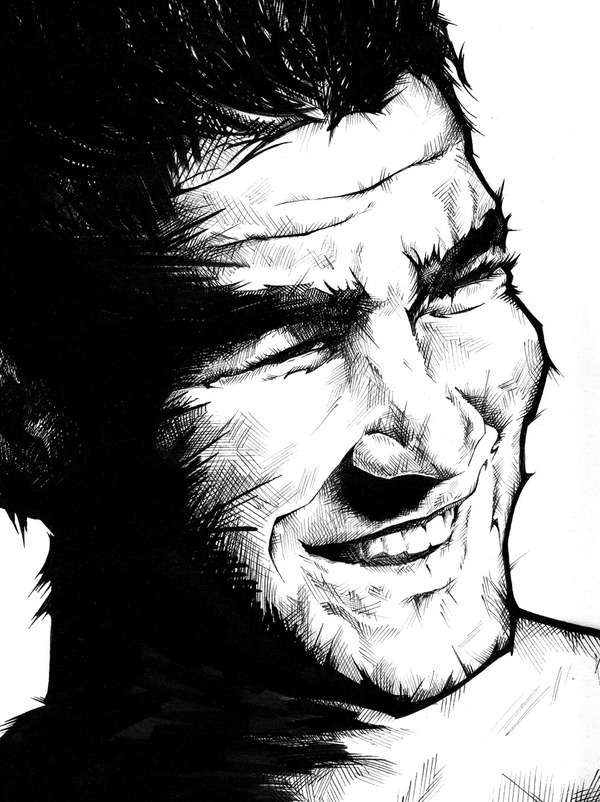 Andreas Preis pure line style portraits and animal portrait painting appreciation 