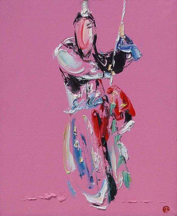 Li Wei oil painting works of Beijing opera series 