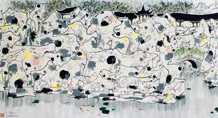 Chinese painter Wu Guanzhong works 113P