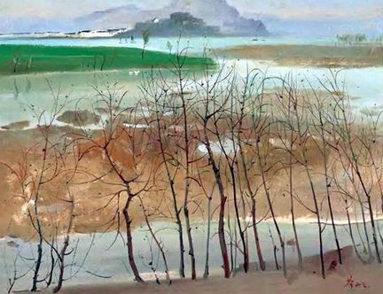 Chinese painter Wu Guanzhong works 113P