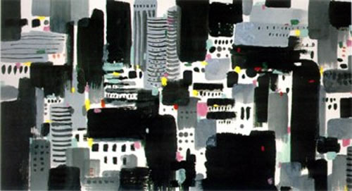 Chinese painter Wu Guanzhong works 113P