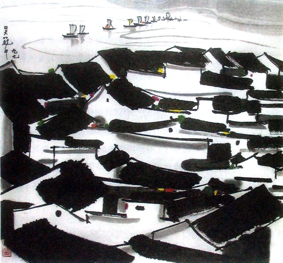 Chinese painter Wu Guanzhong works 113P