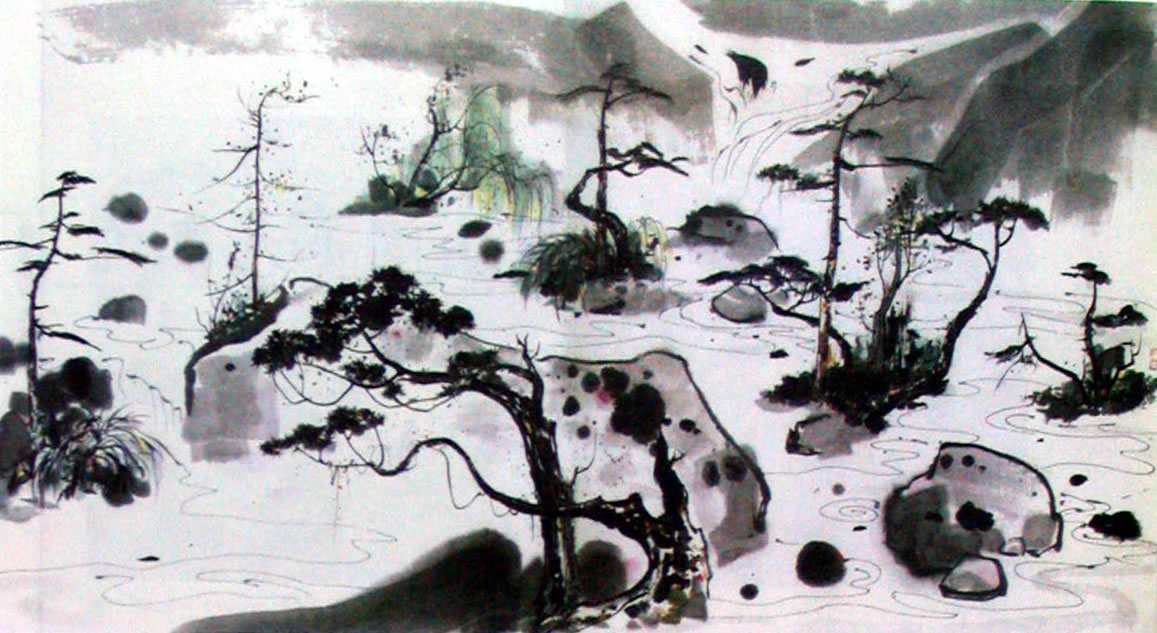 Chinese painter Wu Guanzhong works 113P