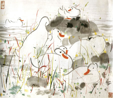 Chinese painter Wu Guanzhong works 113P