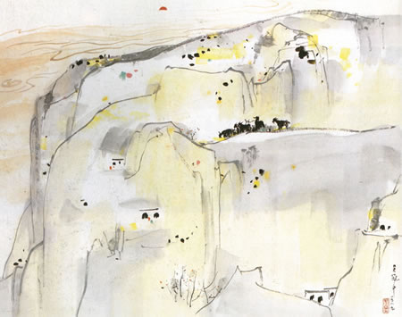 Chinese painter Wu Guanzhong works 113P