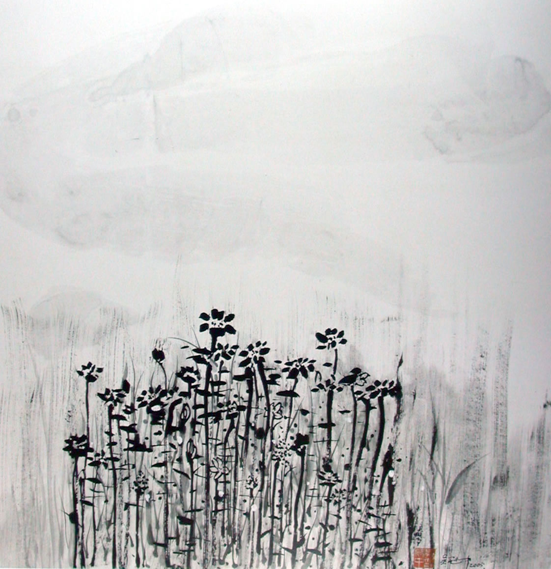 Chinese painter Wu Guanzhong works 113P