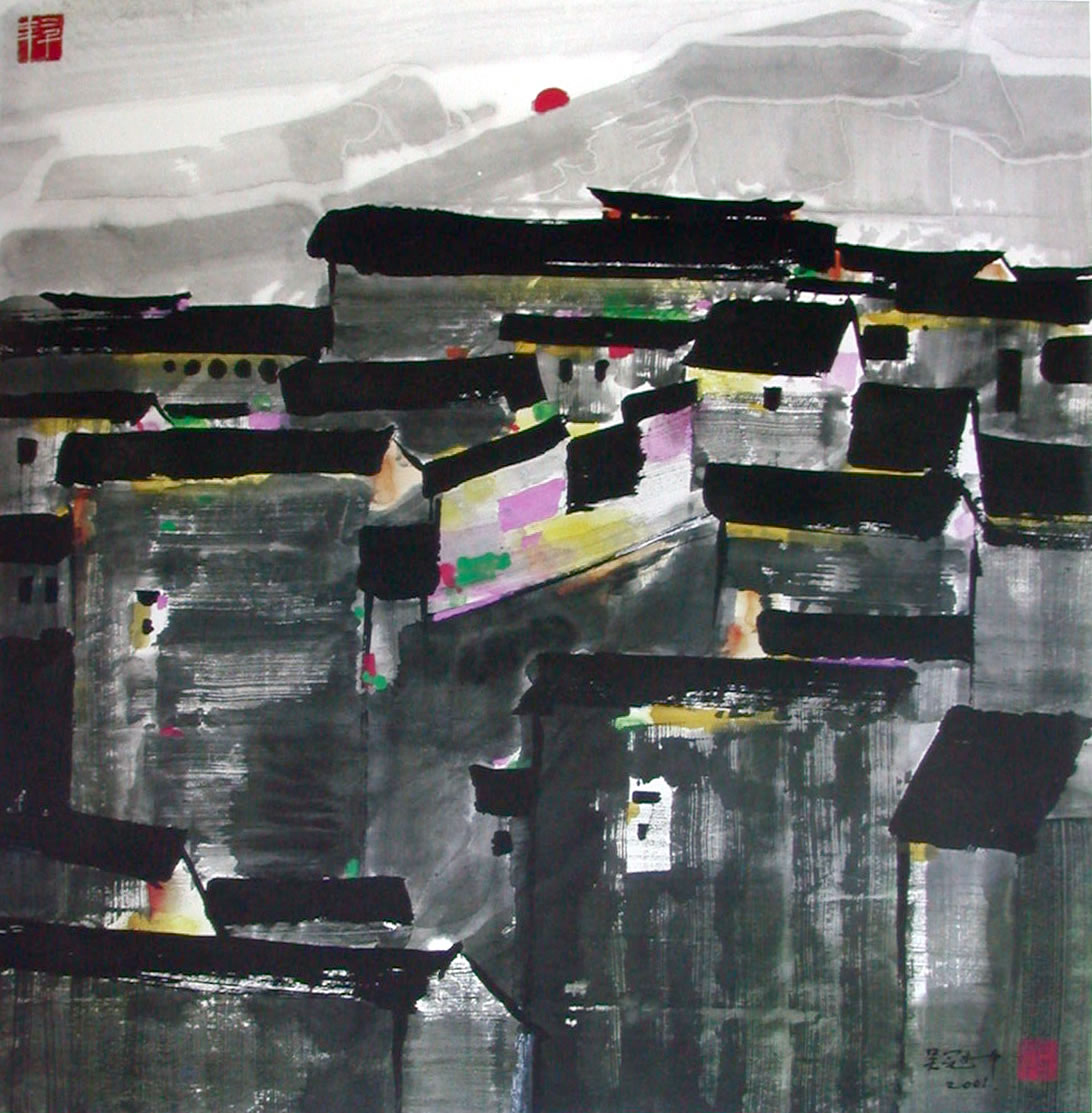 Chinese painter Wu Guanzhong works 113P