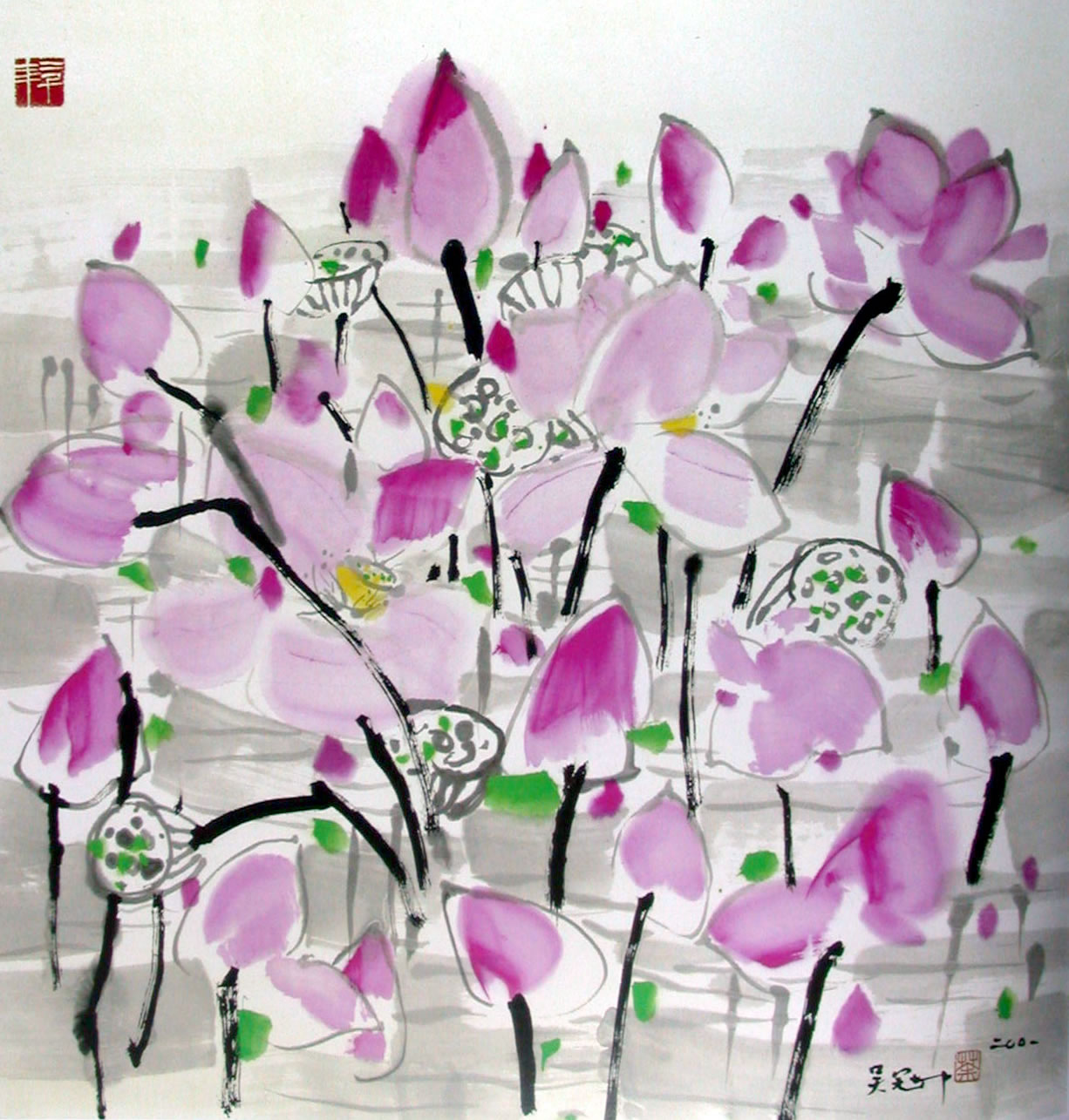 Chinese painter Wu Guanzhong works 113P