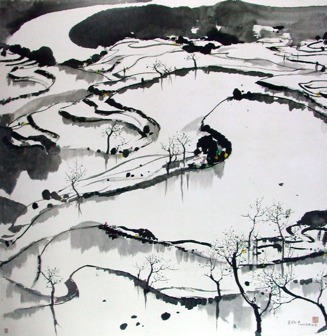 Chinese painter Wu Guanzhong works 113P