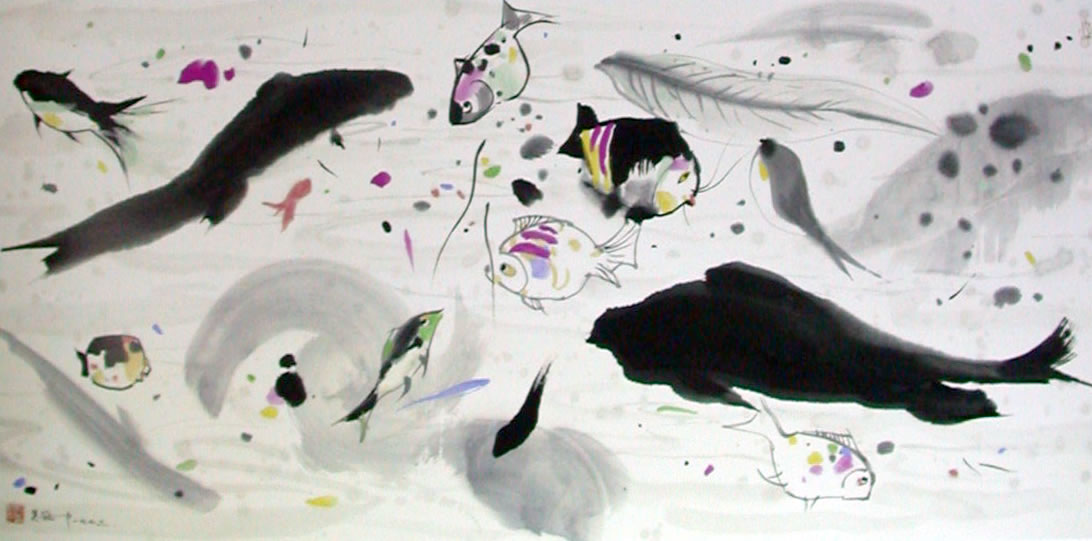 Chinese painter Wu Guanzhong works 113P