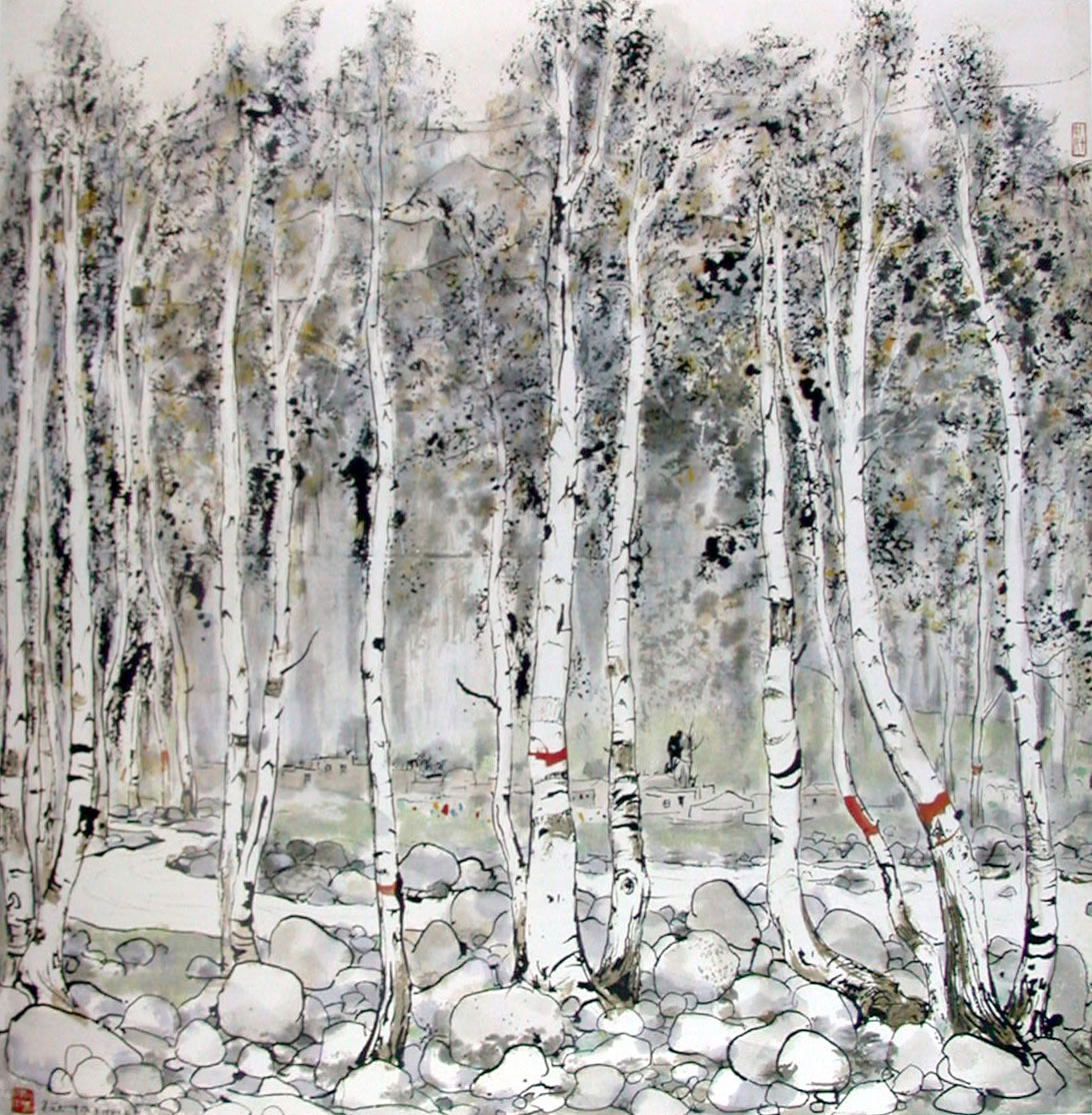 Chinese painter Wu Guanzhong works 113P