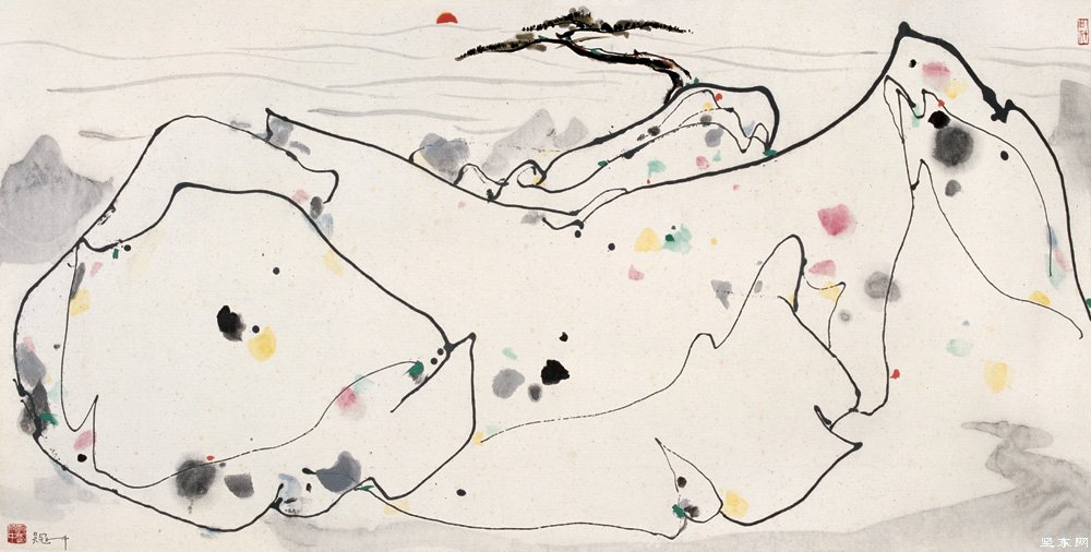 Chinese painter Wu Guanzhong works 113P