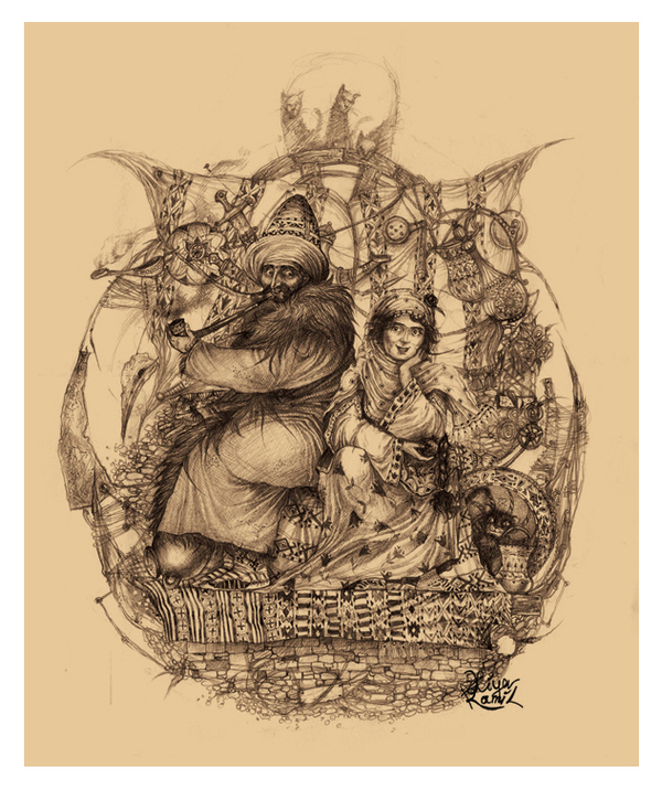 Ramil Aliyev的精细欧式复古风格人物插画设计欣赏