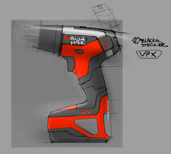 VPX drill电动工具/多功能电钻从手绘到效果图-国外工业设计