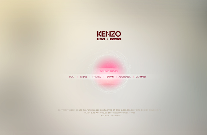 KENZO国外化妆品网页界面作品欣赏