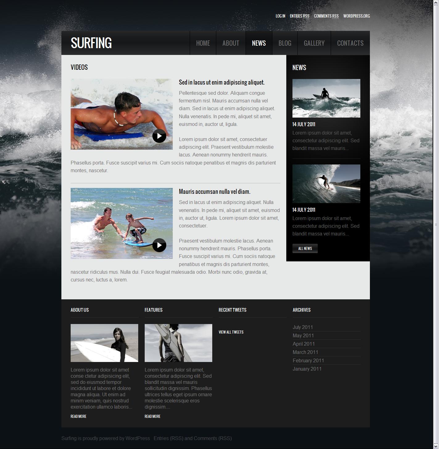 海上冲浪 网站 网页设计