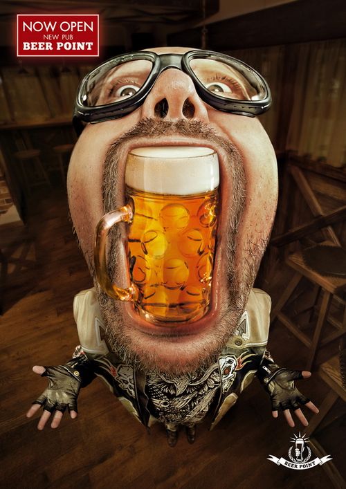 　　Beer Point Pub广告：这组广告很夺人眼球，尤其对于喜欢喝酒泡吧的人而言。兄弟，.jpg