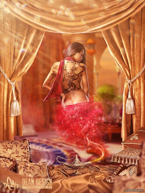 美女摄影与插画结合作品 [20P].jpg
