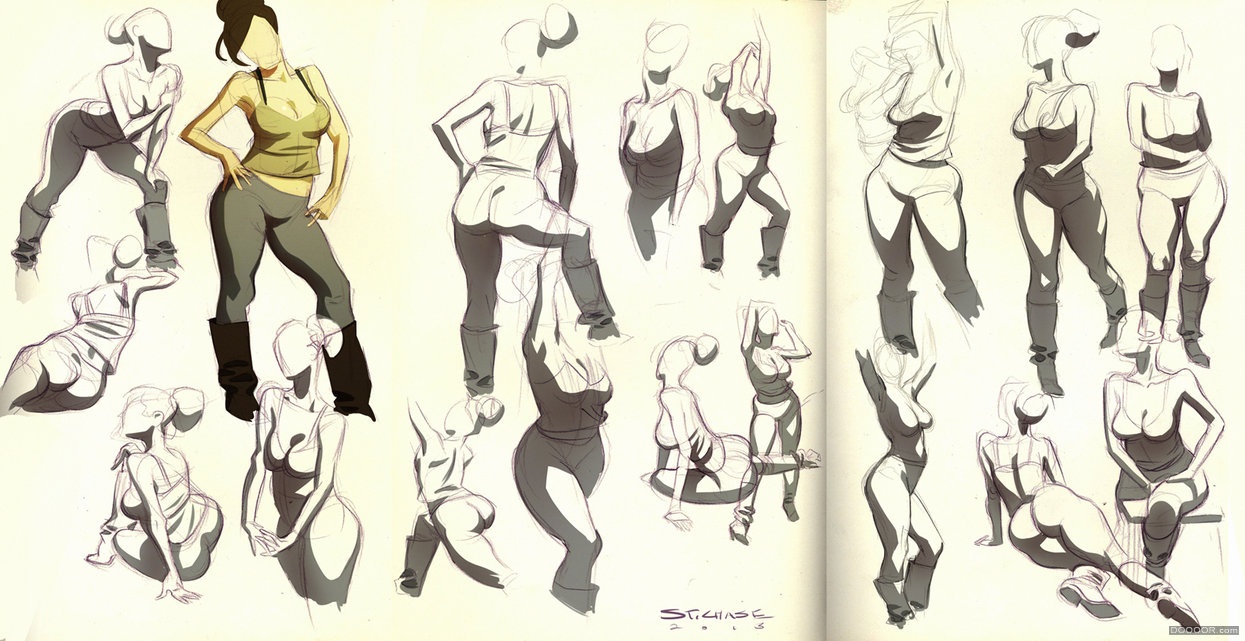 百家人体结构画法 之 躯干-躯体动作 [77P] (54).jpg