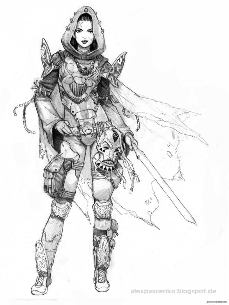 战争人物设定手绘线稿俄罗斯Alex Pascenko[高清80P].jpg