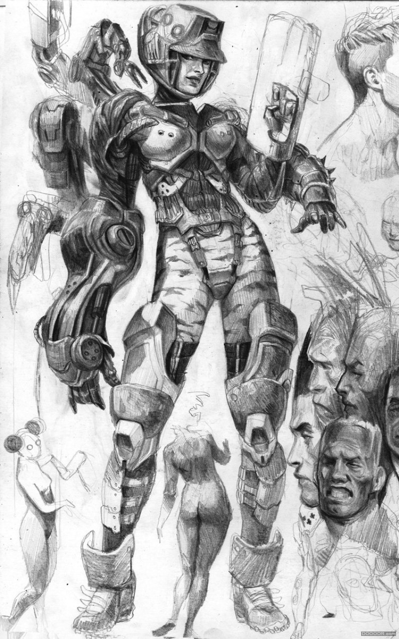 战争人物设定手绘线稿俄罗斯Alex Pascenko[高清80P] (2).jpg