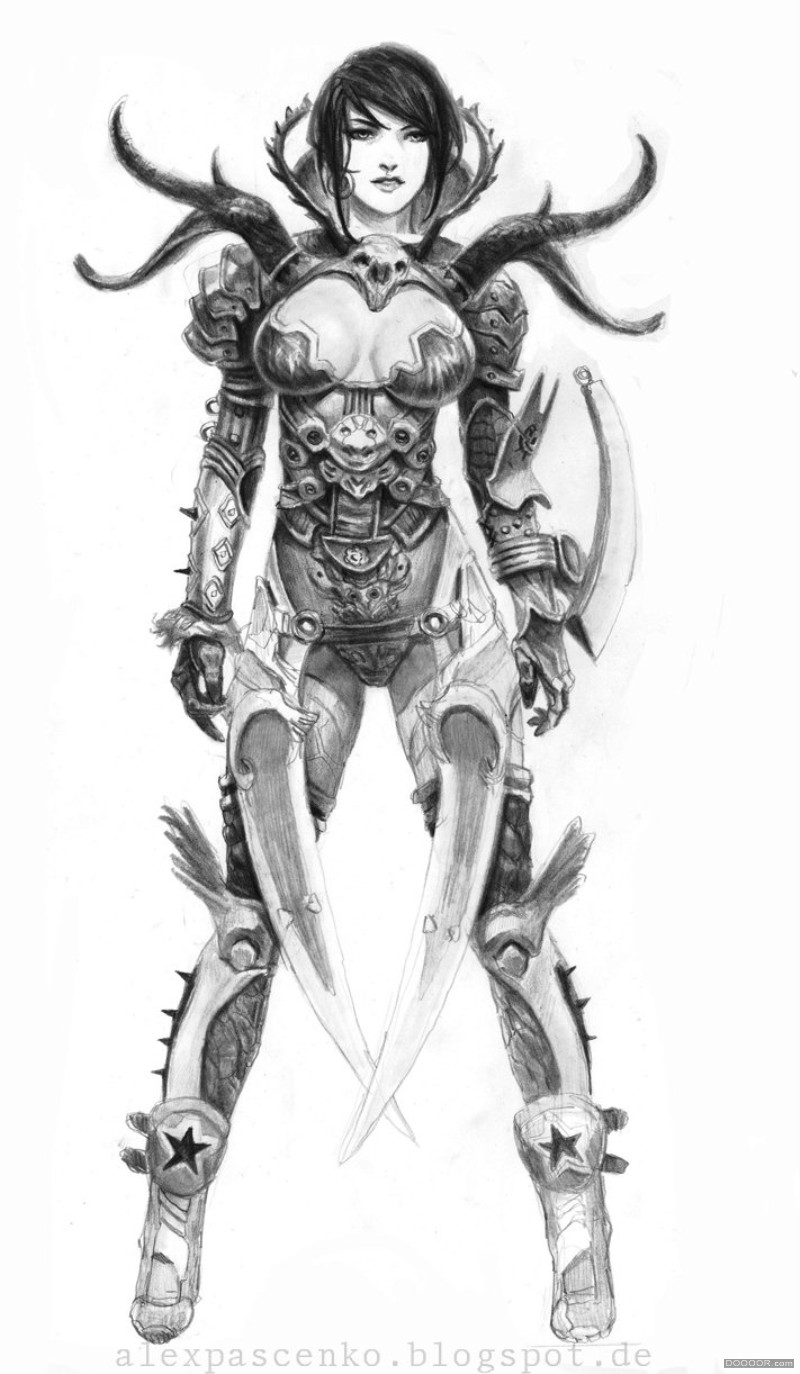 战争人物设定手绘线稿俄罗斯Alex Pascenko[高清80P] (3).jpg