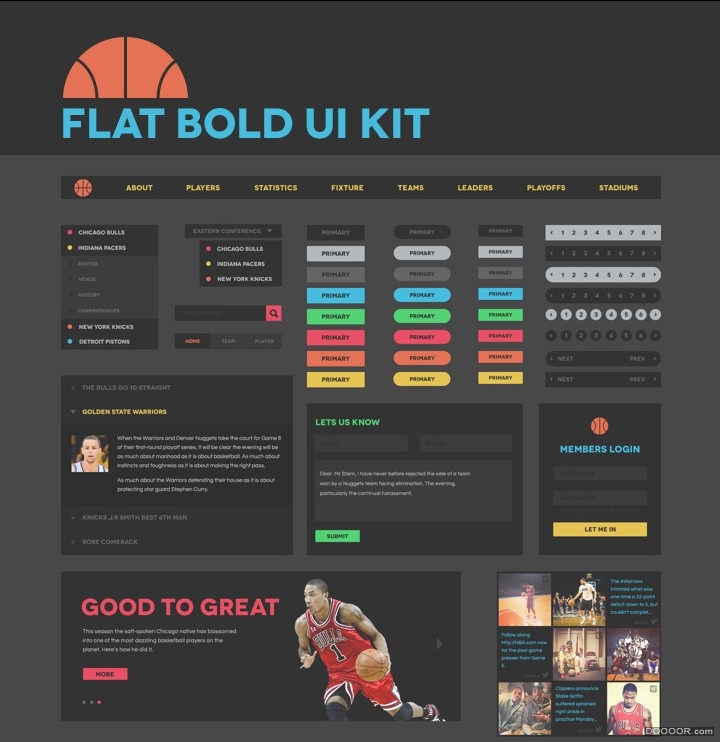 Flat Bold黑色体育UI界面设计 [17P].jpg