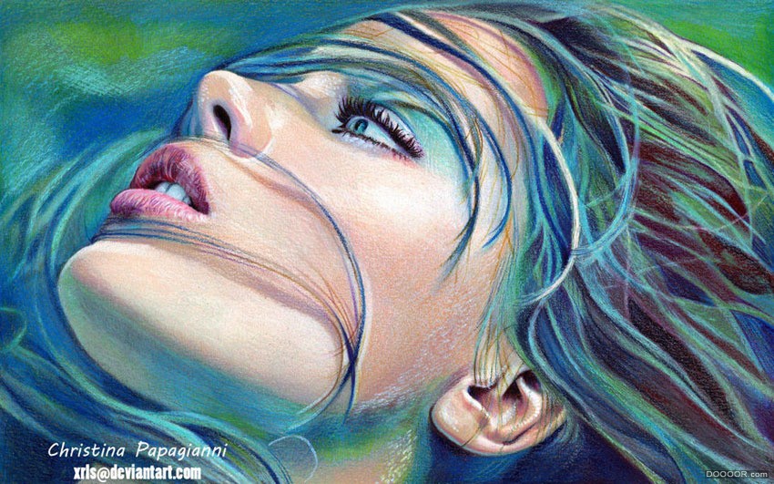 彩色铅笔超越摄影美女插画-Papagianni [17P] (10).jpg