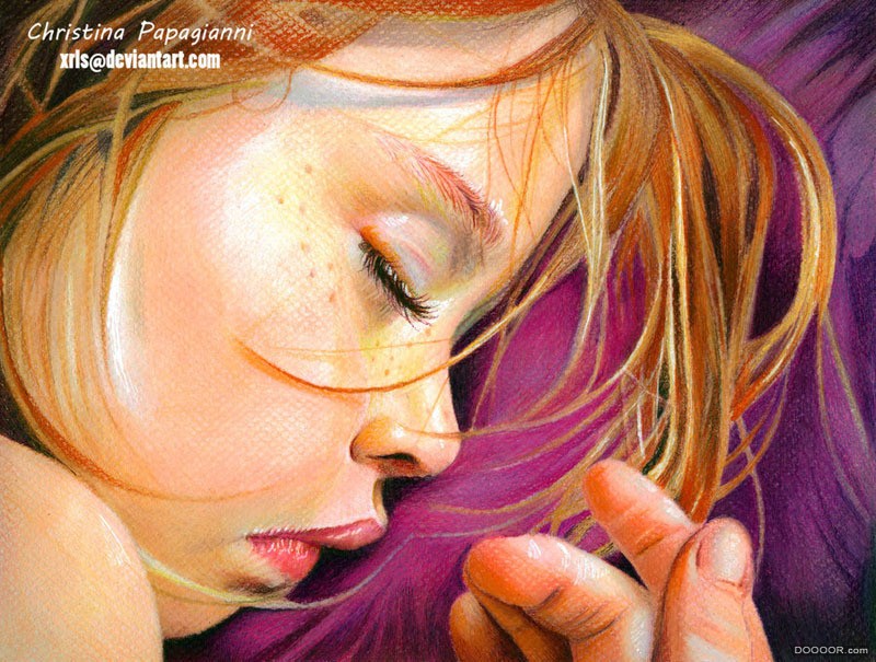 彩色铅笔超越摄影美女插画-Papagianni [17P] (13).jpg