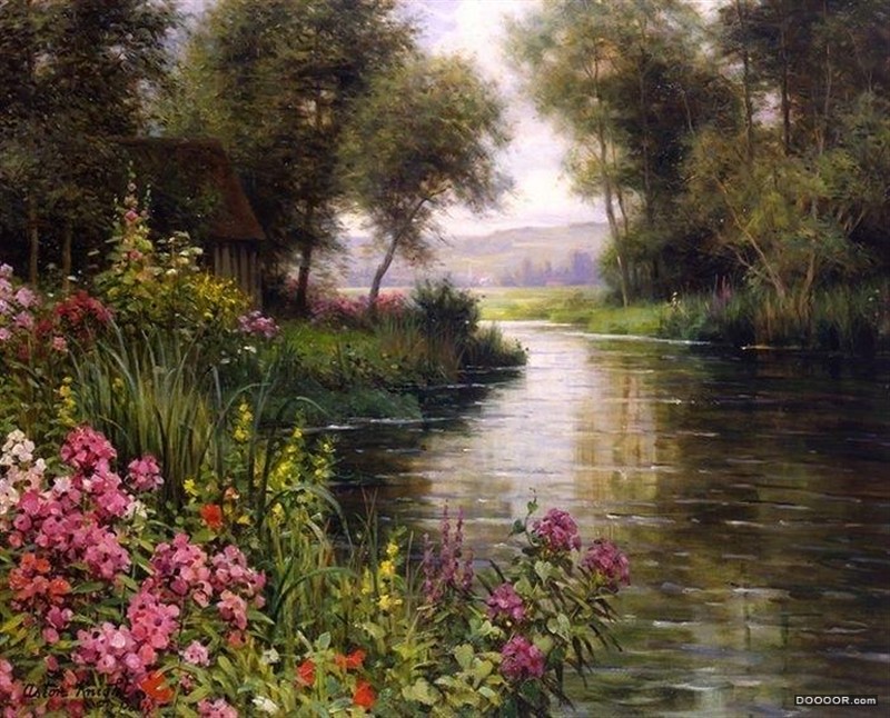 美籍法国艺术家Louis Aston Knight 的茅屋与花园风景画欣赏 [12P] (1).jpg