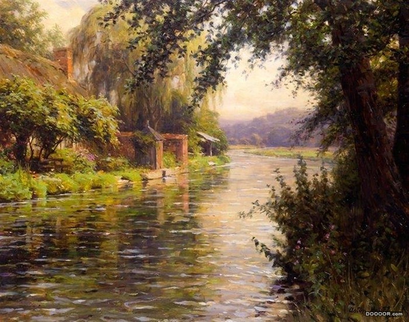 美籍法国艺术家Louis Aston Knight 的茅屋与花园风景画欣赏 [12P] (2).jpg